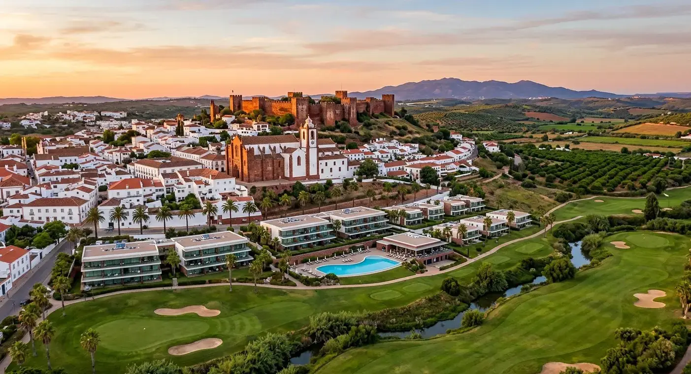 Book cheap-taxis.com private transfers from Faro Airport to Silves, a historic hillside resort town famous for its ancient red-stone Moorish castle and riverside charm.