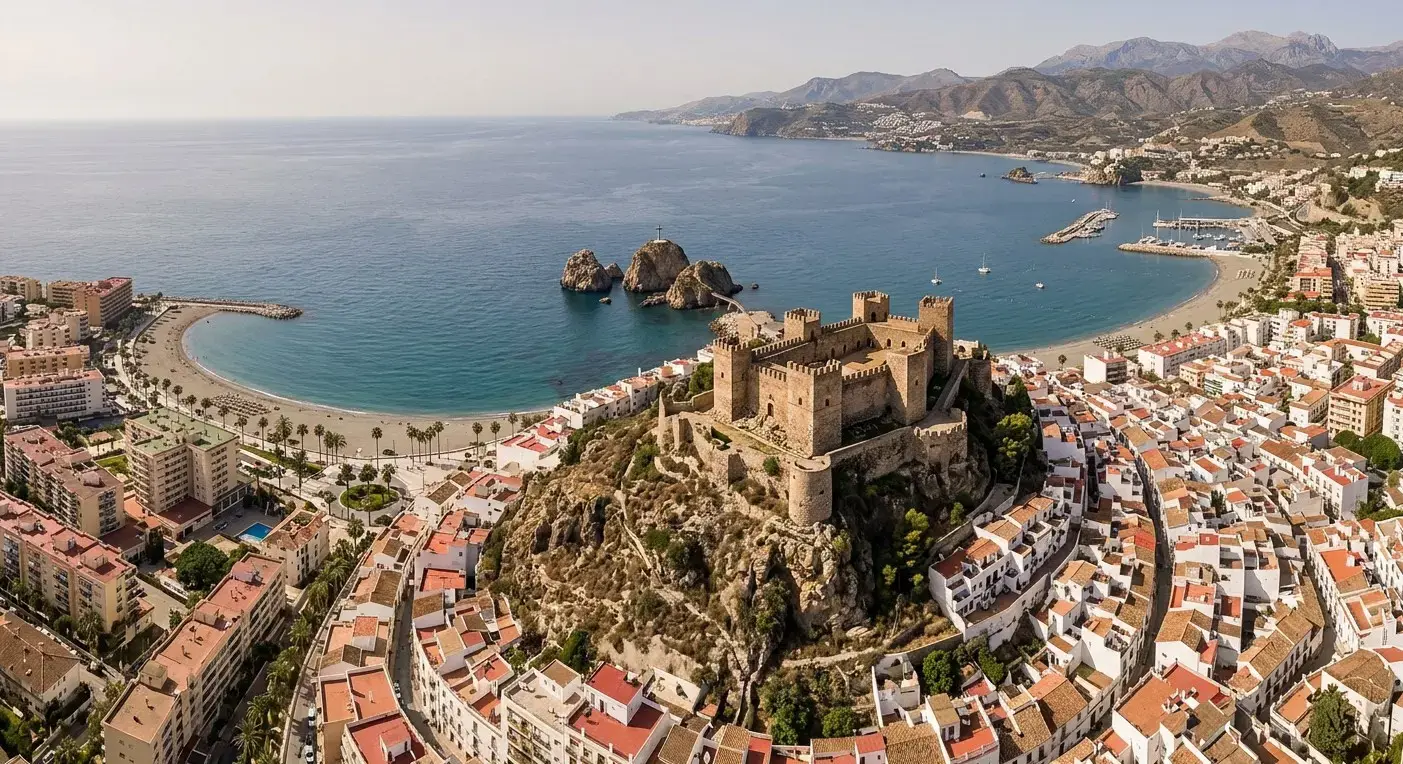 Book cheap-taxis.com private transfers from Malaga Airport to Almunecar, a historic Costa Tropical resort famous for its ancient Moorish castle and beautiful pebble-sand beaches.