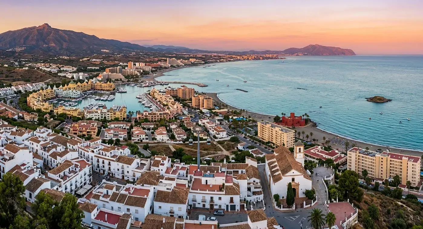 Book cheap-taxis.com private transfers from Malaga Airport to Benalmadena, a vibrant coastal resort famous for its award-winning marina, golden beaches, and lively family attractions.