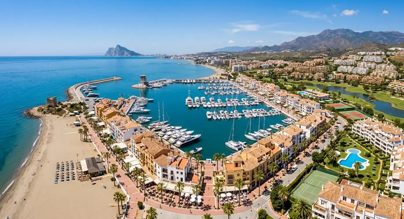 Book cheap-taxis.com private transfers from Malaga Airport to Puerto De La Duquesa, a charming marina resort famous for its quiet courtyards, seaside restaurants, and pristine golf courses.