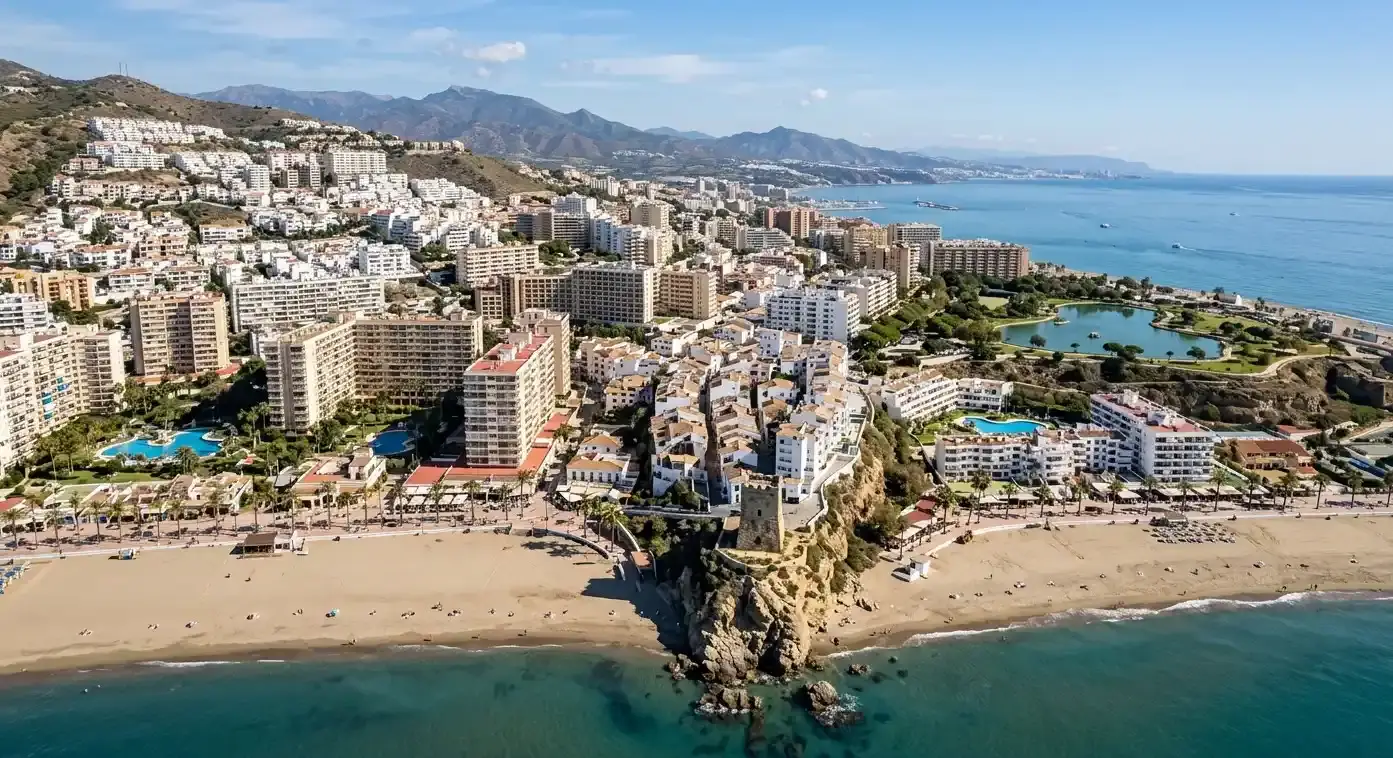 Book cheap-taxis.com private transfers from Malaga Airport to Torremolinos, a lively coastal resort town famous for its expansive golden beaches, vibrant promenade, and energetic nightlife.