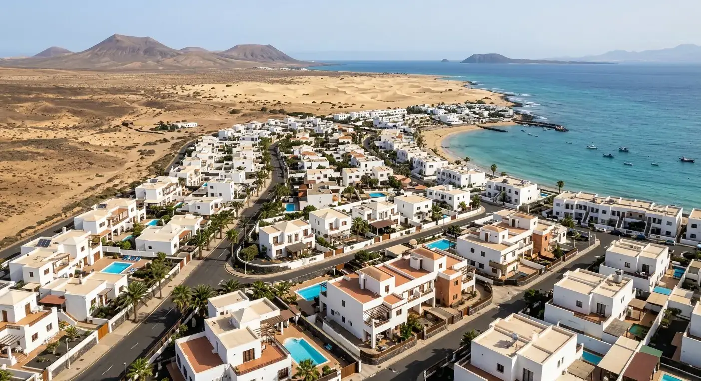 Residential and holiday urbanization area of Parque Holandés in Fuerteventura for private taxi airport transfers