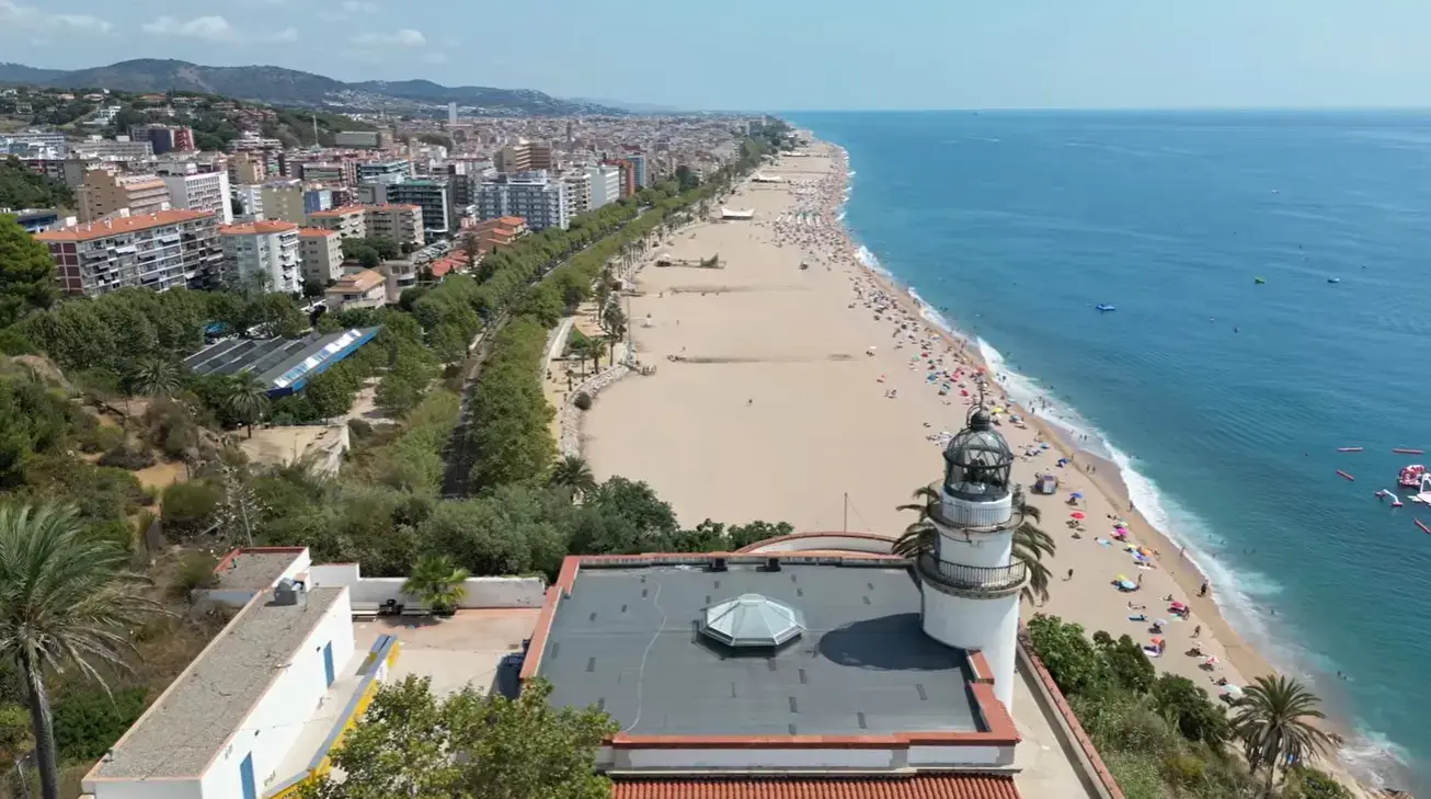 Scenic beachfront at the Calella de Mar resort, the main holiday destination for Cheap Taxis airport transfers from Girona Airport