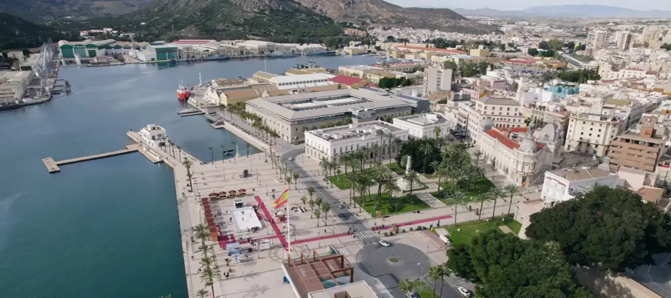 The scenic port of Cartagena in Spain, a beautiful arrival destination for travelers booking private taxi services from Alicante airport.